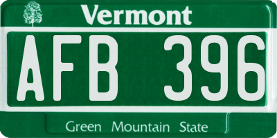 VT license plate AFB396