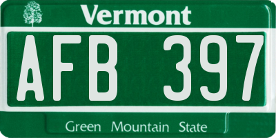 VT license plate AFB397