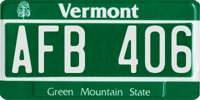 VT license plate AFB406