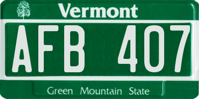 VT license plate AFB407
