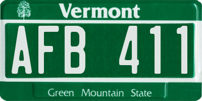 VT license plate AFB411
