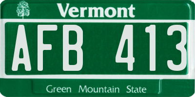 VT license plate AFB413