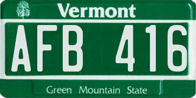 VT license plate AFB416