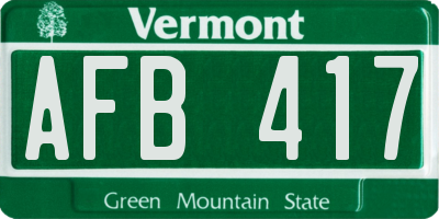 VT license plate AFB417