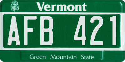 VT license plate AFB421