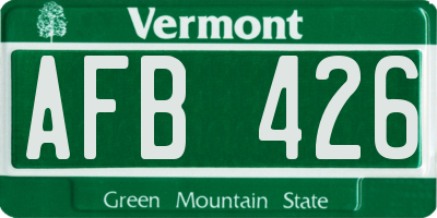 VT license plate AFB426