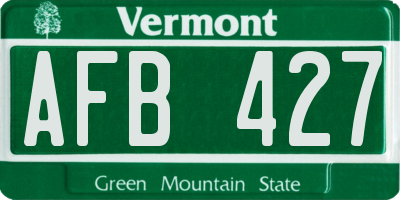 VT license plate AFB427