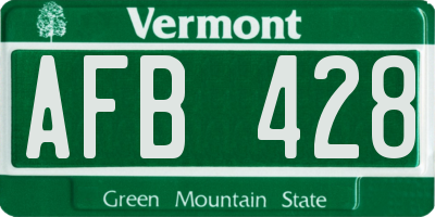 VT license plate AFB428