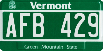 VT license plate AFB429
