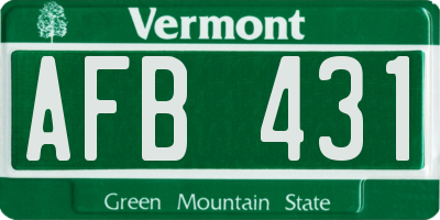 VT license plate AFB431