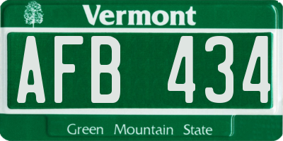 VT license plate AFB434