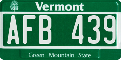 VT license plate AFB439