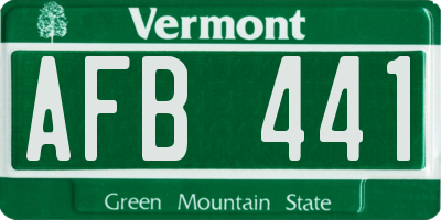 VT license plate AFB441
