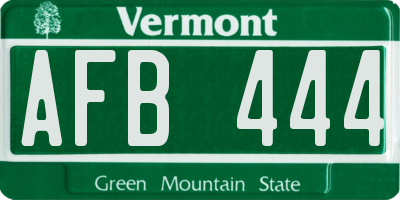 VT license plate AFB444