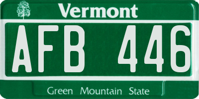VT license plate AFB446