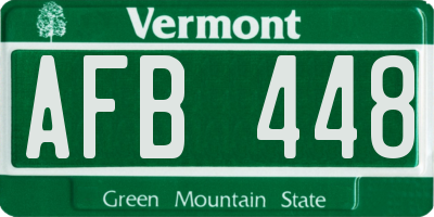 VT license plate AFB448