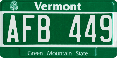 VT license plate AFB449