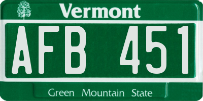 VT license plate AFB451