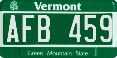 VT license plate AFB459