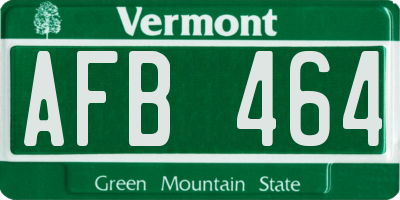 VT license plate AFB464