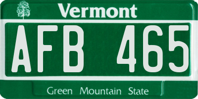 VT license plate AFB465