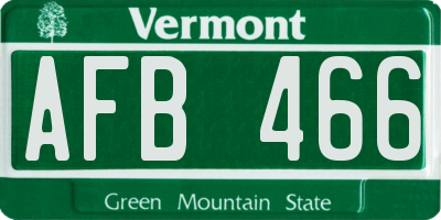 VT license plate AFB466