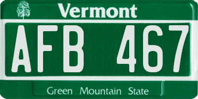 VT license plate AFB467