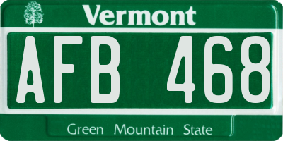 VT license plate AFB468