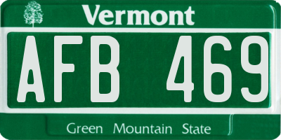 VT license plate AFB469