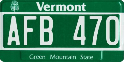 VT license plate AFB470