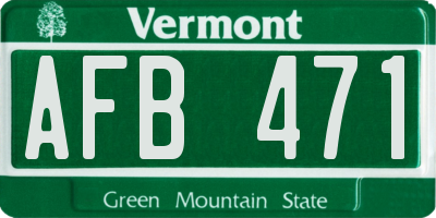 VT license plate AFB471