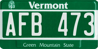 VT license plate AFB473