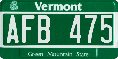 VT license plate AFB475