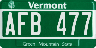 VT license plate AFB477