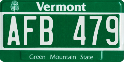 VT license plate AFB479