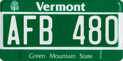VT license plate AFB480