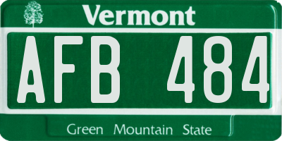 VT license plate AFB484