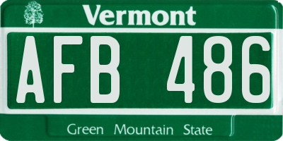 VT license plate AFB486