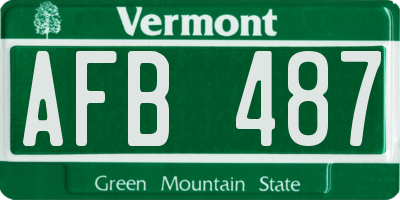 VT license plate AFB487
