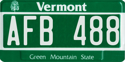 VT license plate AFB488