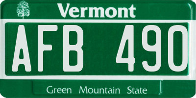 VT license plate AFB490