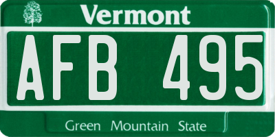 VT license plate AFB495
