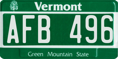 VT license plate AFB496
