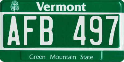 VT license plate AFB497