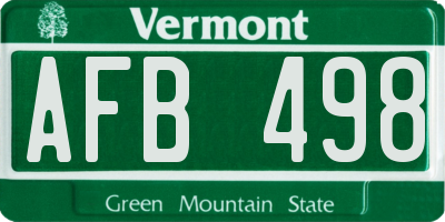 VT license plate AFB498