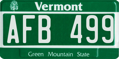 VT license plate AFB499