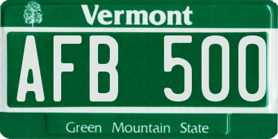 VT license plate AFB500