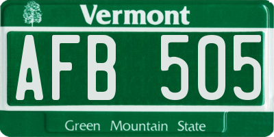 VT license plate AFB505