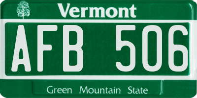 VT license plate AFB506
