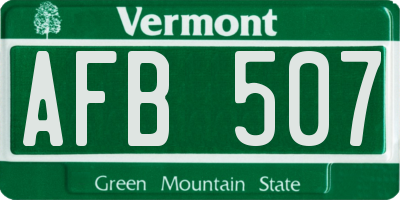 VT license plate AFB507